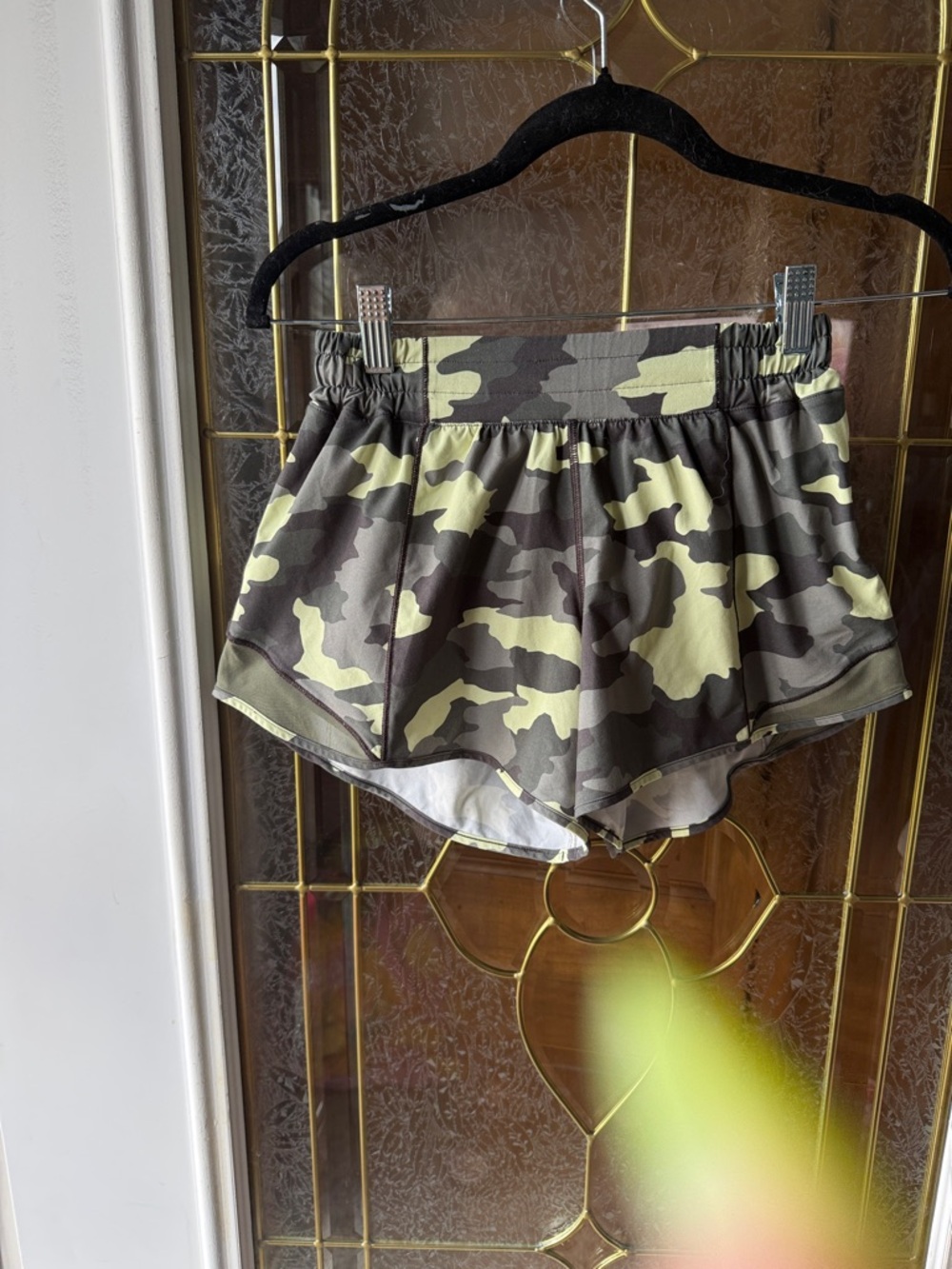 LULULEMON athletica Women’s Camo Athletic Shorts in Olive and Dark Green